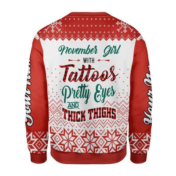 YMskins Personalized Sweatshirt November Girl All Over Printed