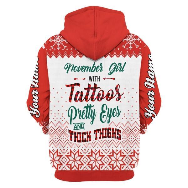 YMskins Personalized Zip Hoodie November Girl All Over Printed
