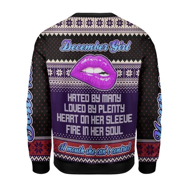 YMskins Personalized Ugly Sweater A Queen Was Born In December All Over Printed