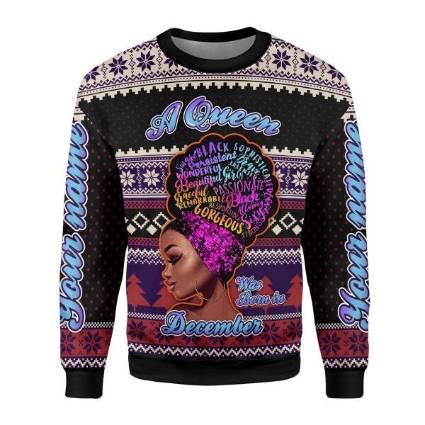 YMskins Personalized  Tops  A Queen Was Born In December All Over Printed