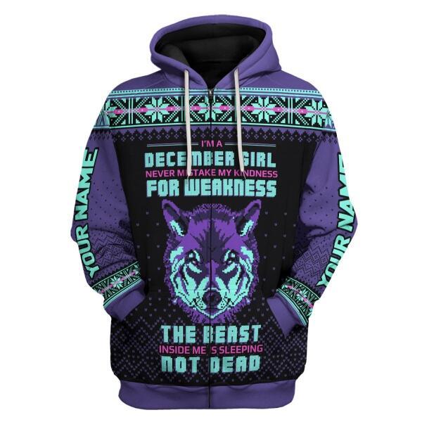 YMskins Personalized Hoodie December Girl All Over Printed