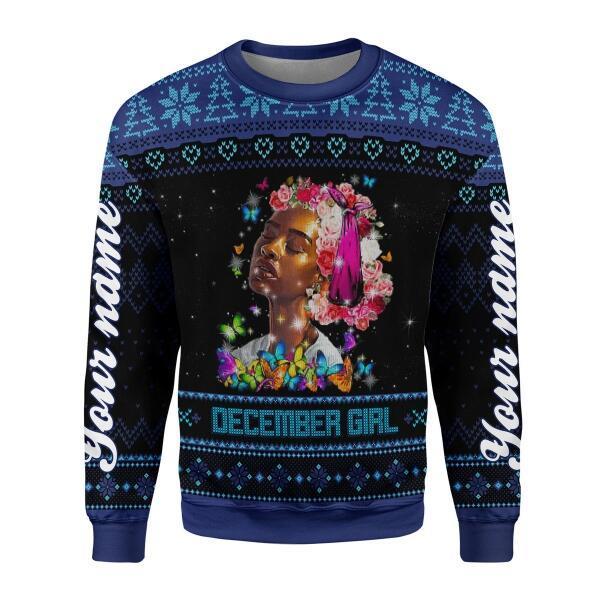 YMskins Personalized Ugly Sweater December Girl I Am The Storm All Over Printed