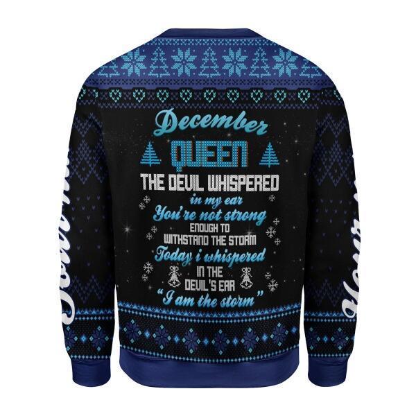 YMskins Personalized Ugly Sweater December Girl I Am The Storm All Over Printed