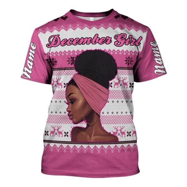 YMskins Personalized T-shirt December Girl All Over Printed