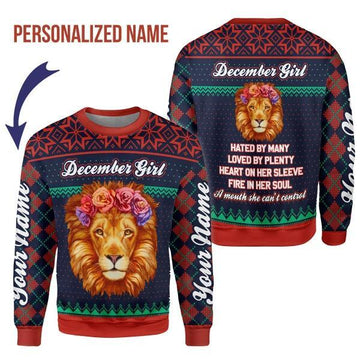 YMskins Personalized Ugly Sweater December Girl All Over Printed