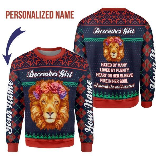 YMskins Personalized Ugly Sweater December Girl All Over Printed