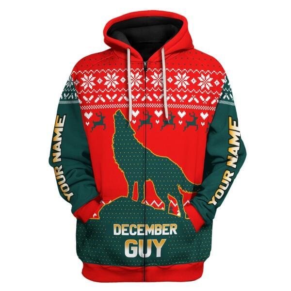 YMskins Personalized Zip Hoodie December Guy All Over Printed