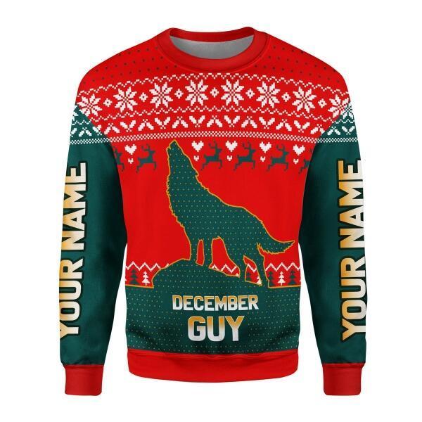 YMskins Personalized Ugly Sweater December Guy All Over Printed