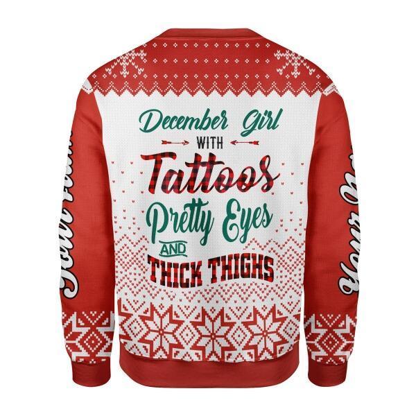 YMskins Personalized Ugly Sweater December Girl All Over Printed