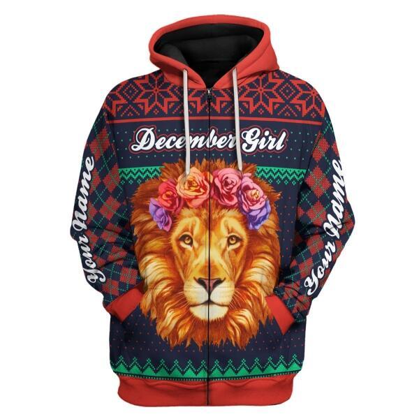 YMskins Personalized Zip Hoodie December Girl All Over Printed