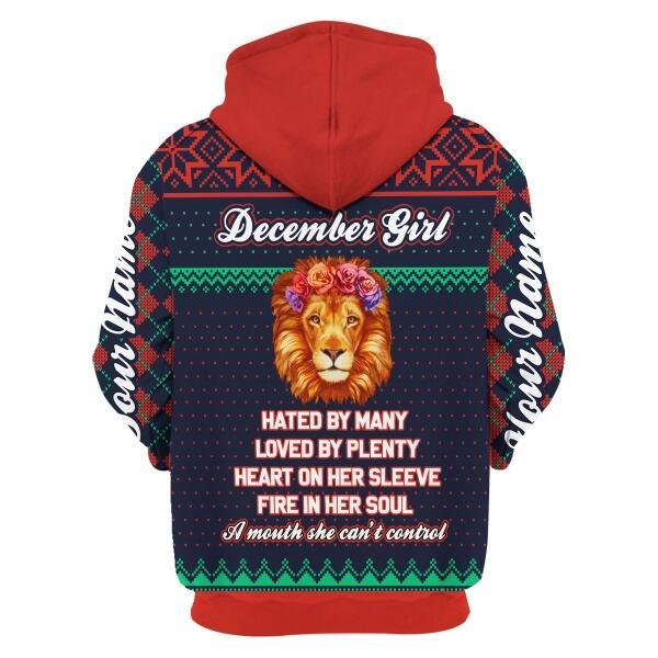 YMskins Personalized Zip Hoodie December Girl All Over Printed