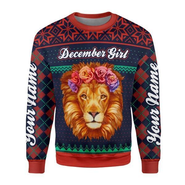 YMskins Personalized Ugly Sweater December Girl All Over Printed