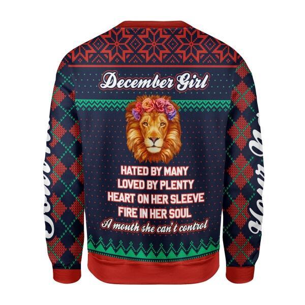YMskins Personalized Ugly Sweater December Girl All Over Printed