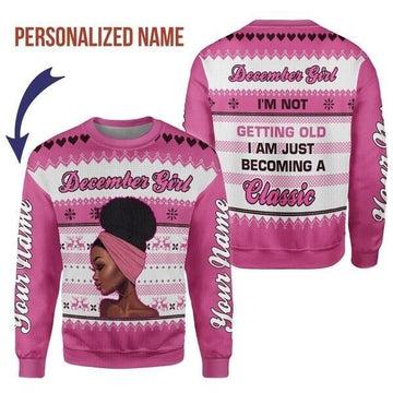 YMskins Personalized Ugly Sweater December Girl All Over Printed