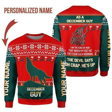 YMskins Personalized Ugly Sweater December Guy All Over Printed