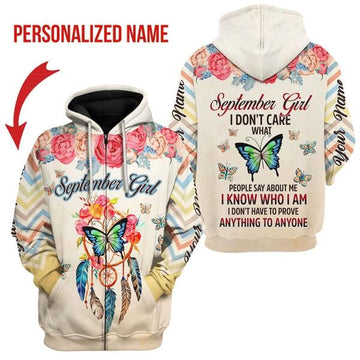 YMskins Personalized Zip Hoodie September Girl All Over Printed