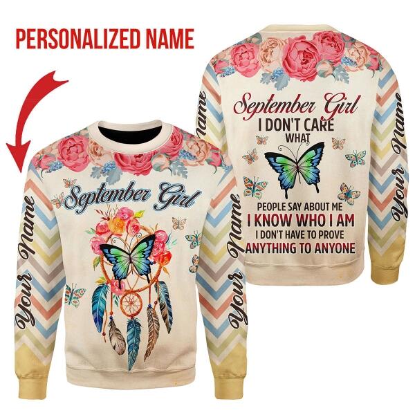 YMskins Personalized Ugly Sweater September Girl All Over Printed