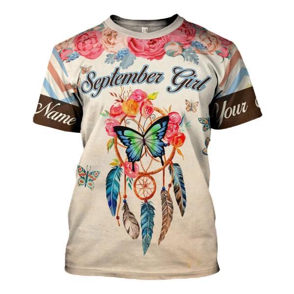 YMskins Personalized T-shirt September Girl All Over Printed