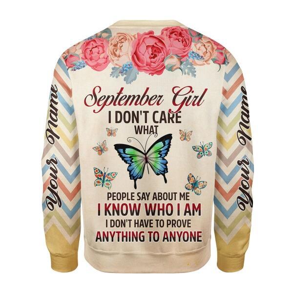 YMskins Personalized Sweatshirt September Girl All Over Printed