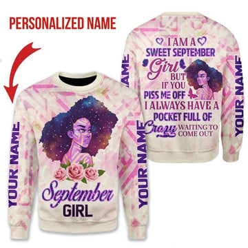 YMskins Personalized Sweatshirt September Girl All Over Printed