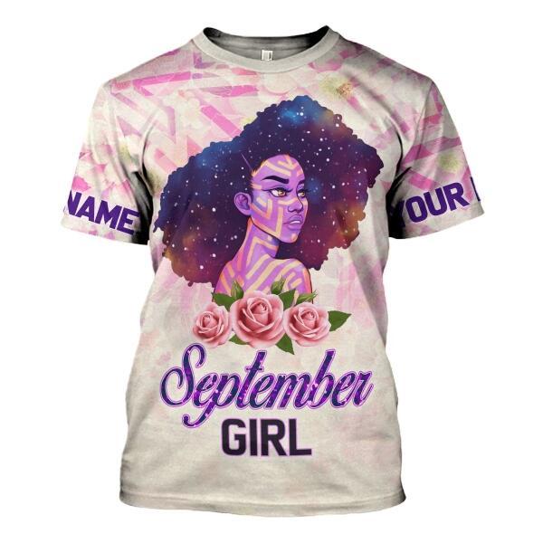 YMskins Personalized T-shirt September Girl All Over Printed