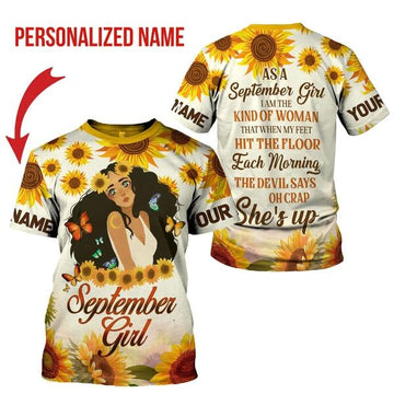 YMskins Personalized T-shirt September Girl All Over Printed