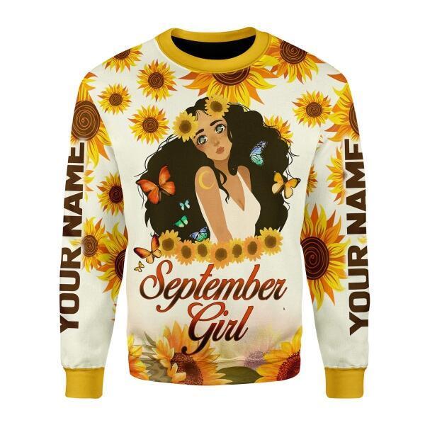 YMskins Personalized Ugly Sweater September Girl All Over Printed