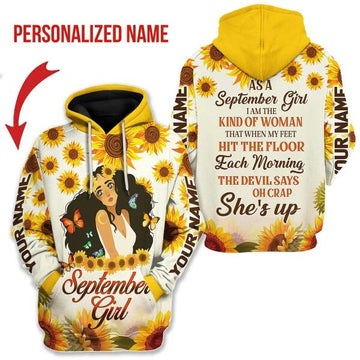 YMskins Personalized Hoodie September Girl All Over Printed