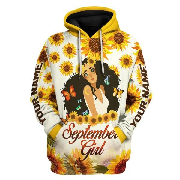 YMskins Personalized Hoodie September Girl All Over Printed
