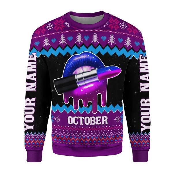 YMskins Personalized Sweatshirt October Girl All Over Printed