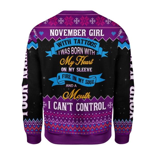 YMskins Personalized Sweatshirt November Girl All Over Printed