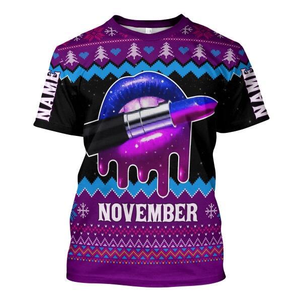 YMskins Personalized Tops November Girl All Over Printed