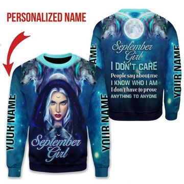 YMskins Personalized Tops September Girl I Don't Care All Over Printed
