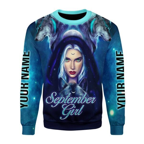 YMskins Personalized Ugly Sweater September Girl I Don't Care All Over Printed