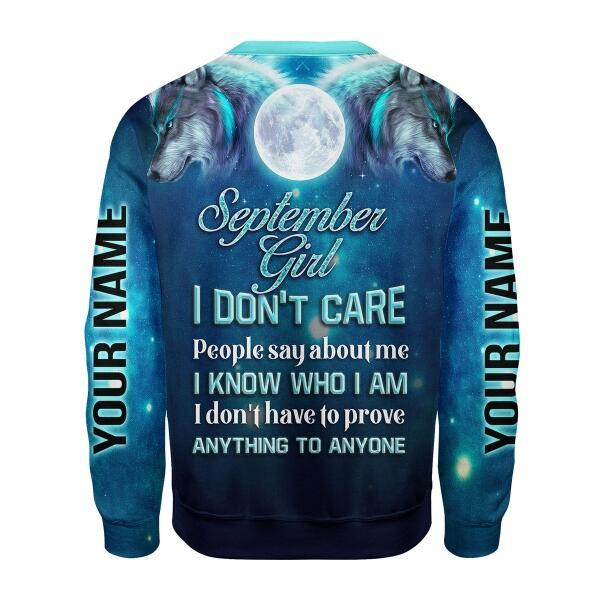 YMskins Personalized Ugly Sweater September Girl I Don't Care All Over Printed