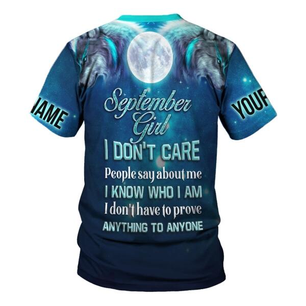 YMskins Personalized Tops September Girl I Don't Care All Over Printed