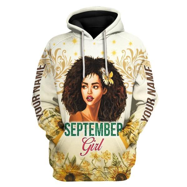 YMskins Personalized Hoodie September Girl All Over Printed