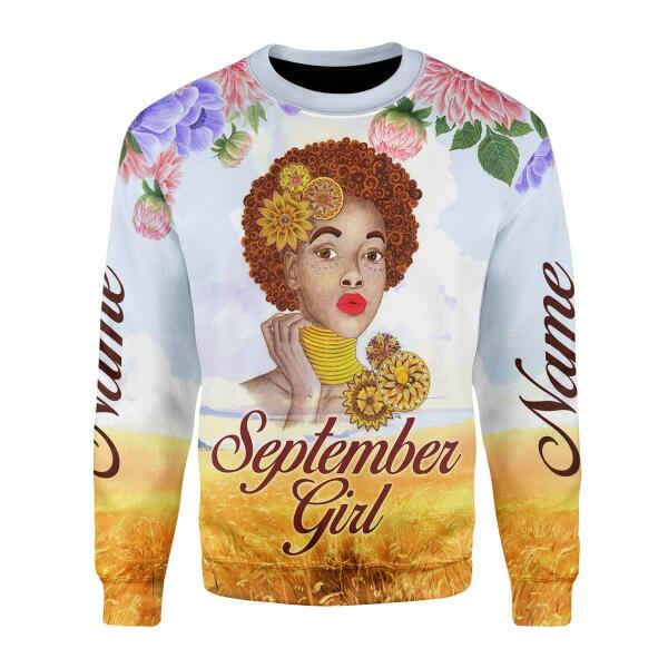 YMskins Personalized Sweatshirt September Girl All Over Printed