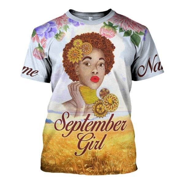 YMskins Personalized T-shirt September Girl All Over Printed