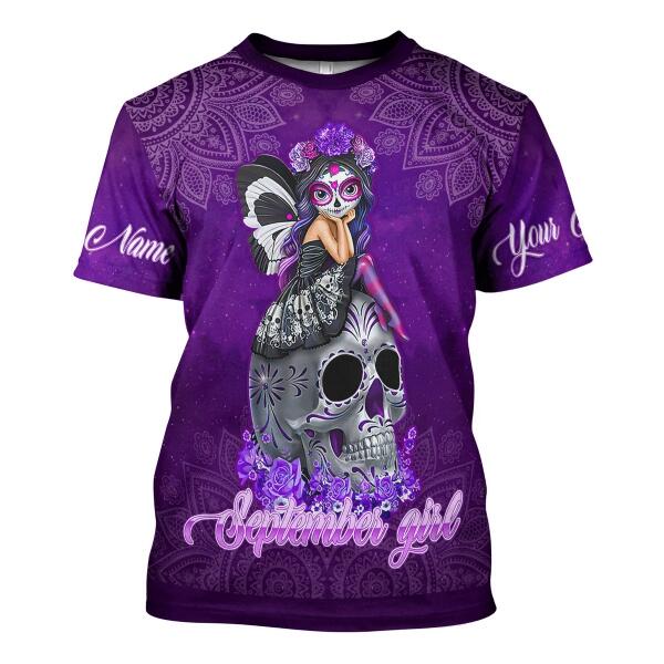 YMskins Personalized T-shirt September Girl All Over Printed