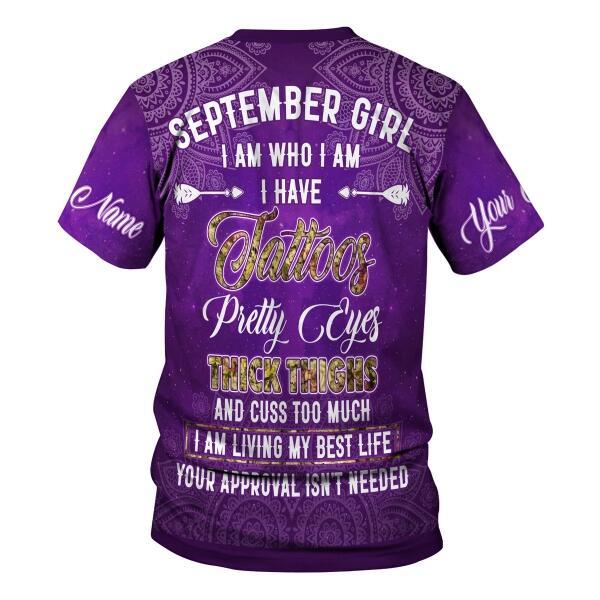 YMskins Personalized T-shirt September Girl All Over Printed