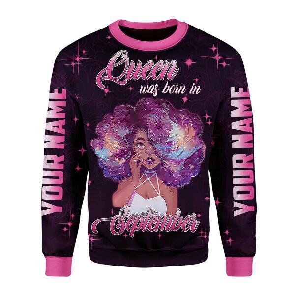 YMskins Personalized Ugly Sweater September Girl All Over Printed