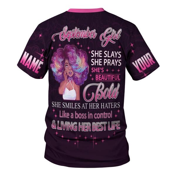 YMskins Personalized T-shirt September Girl All Over Printed