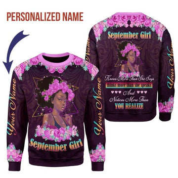 YMskins Personalized Sweatshirt September Girl All Over Printed