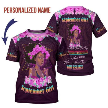 YMskins Personalized T-shirt September Girl All Over Printed