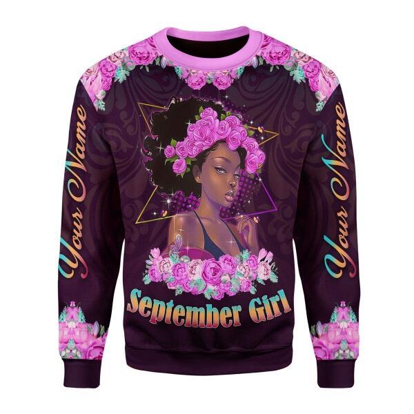 YMskins Personalized Sweatshirt September Girl All Over Printed