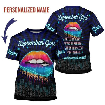 YMskins Personalized T-shirt September Girl All Over Printed