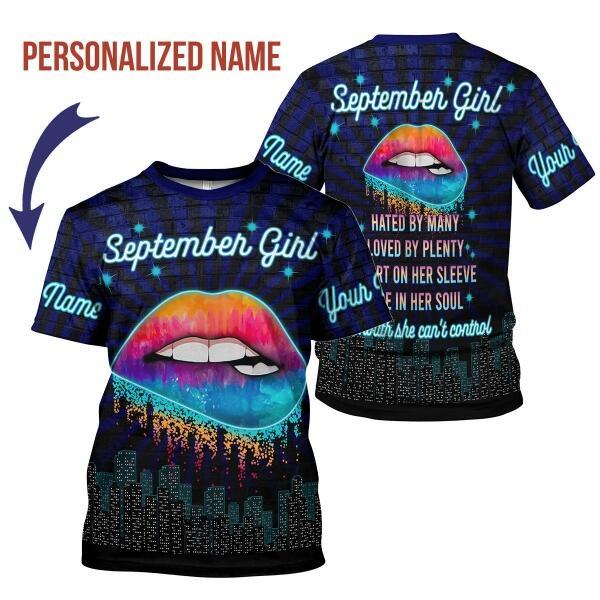 YMskins Personalized T-shirt September Girl All Over Printed