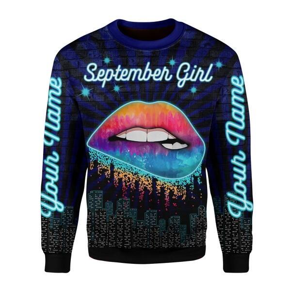 YMskins Personalized Sweatshirt September Girl All Over Printed
