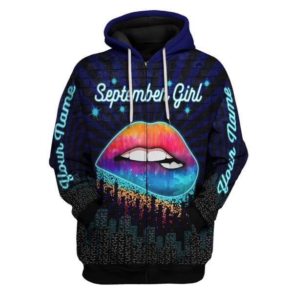 YMskins Personalized Hoodie September Girl All Over Printed